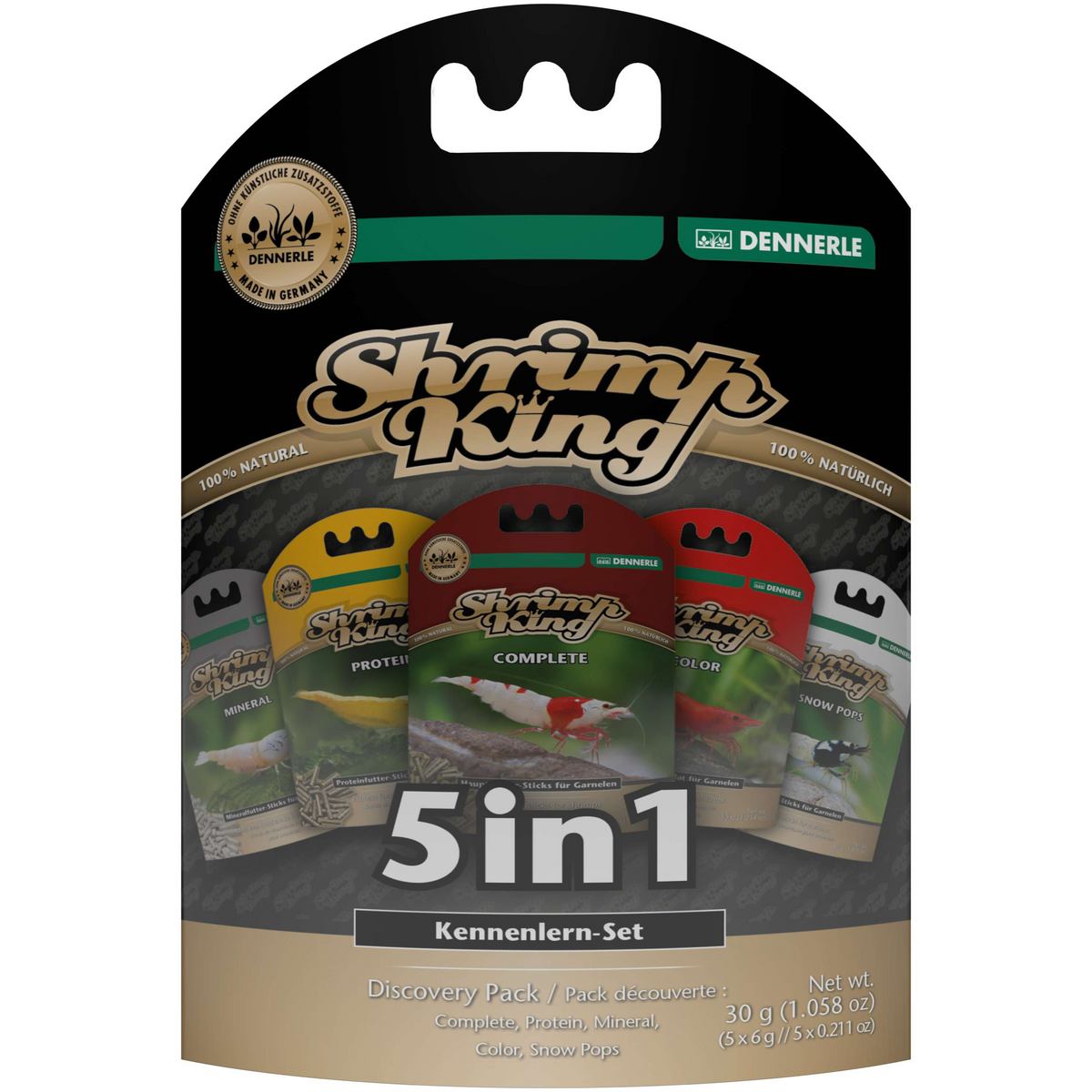 Dennerle Shrimp King 5in1 30 g – Garnelenfutter-Set – Herstellerbild 1